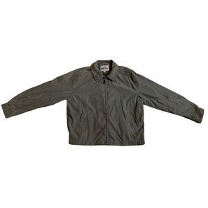 Vintage Mens Large Olive Green California Outerwear All Weather Zippered Jacket